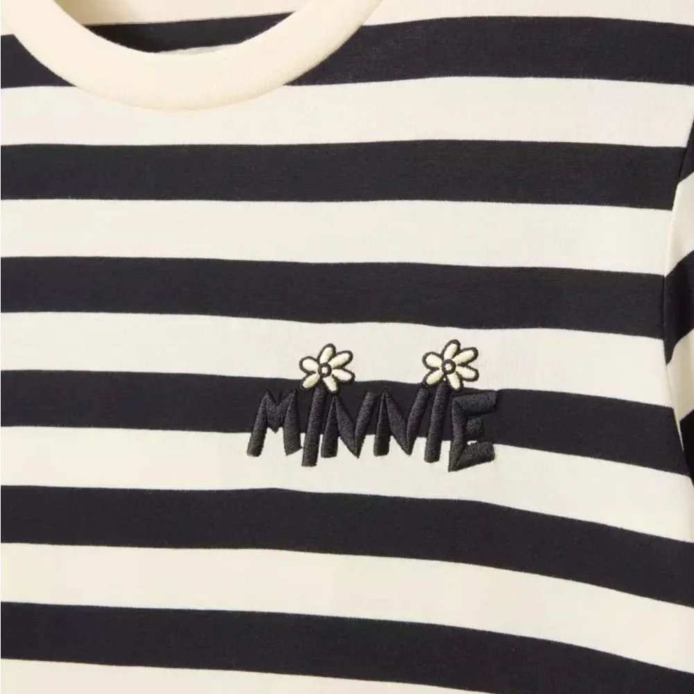 NWT- Disney Minnie Striped Black and White Shirt Women - Picture 2 of 4